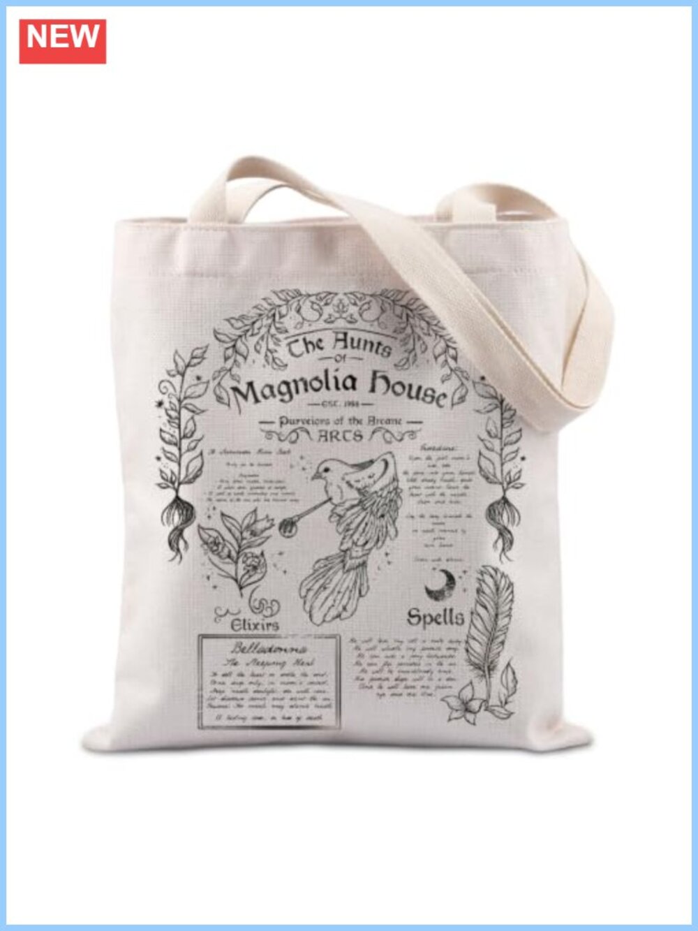 Canvas Witchy Tote Bag - Witches Inspired Gift for Women - Durable, Foldable,